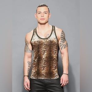 Andrew Christian Plush Leopard Tank SZ L